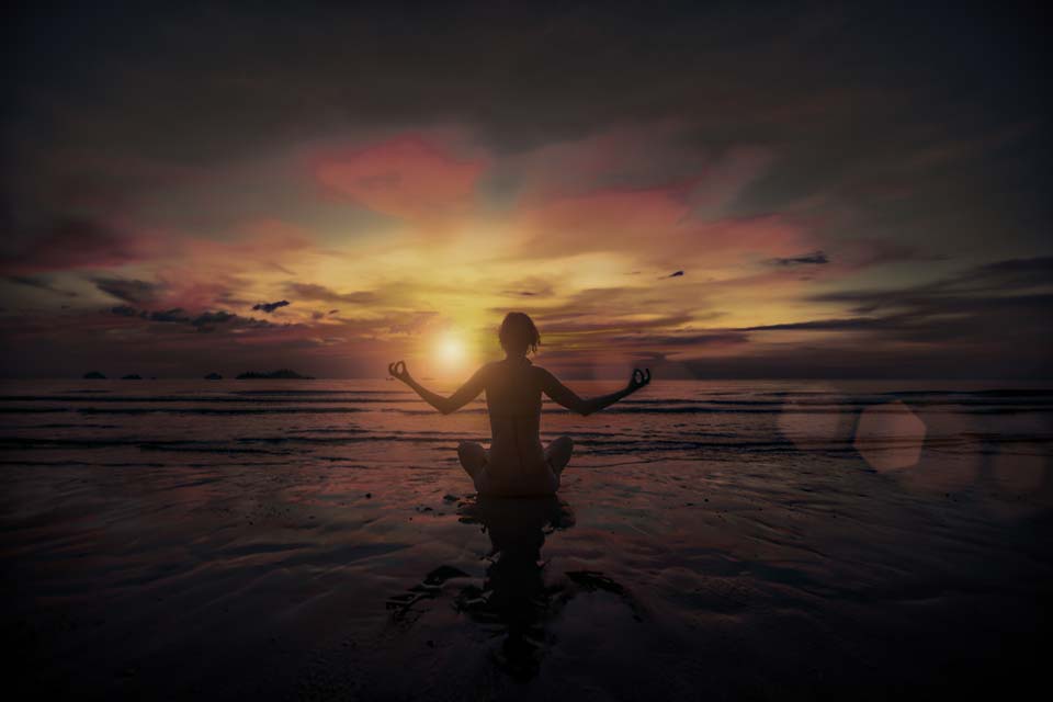 Yoga on the Beach at Dusk