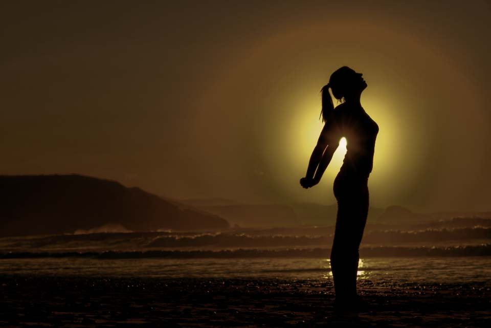 Yoga at Sunset - Silhouette