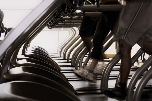 Group running on treadmills