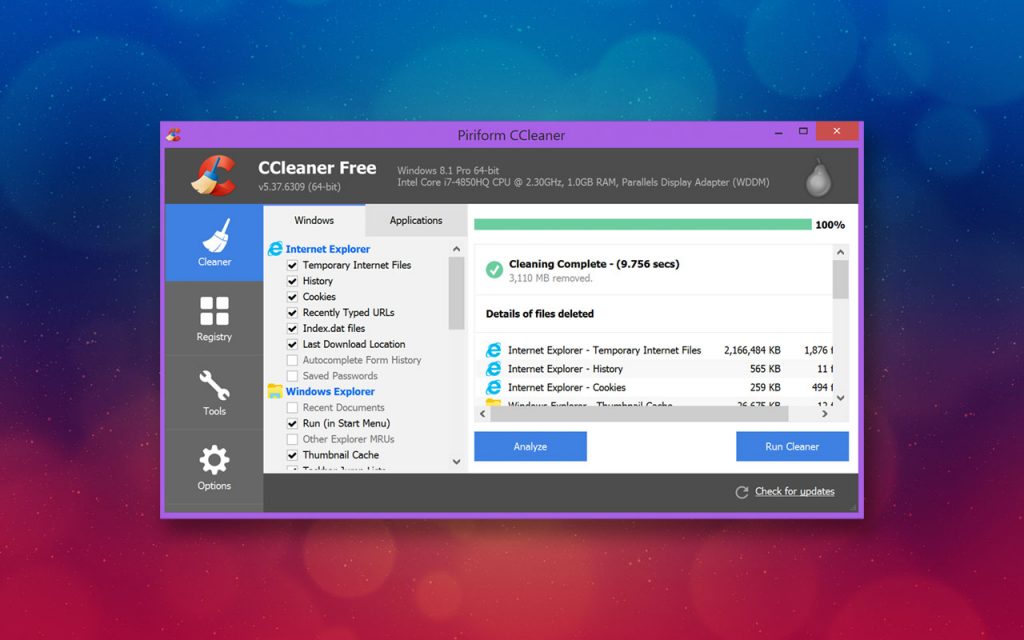 Ccleaner by piriform