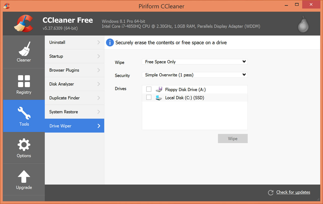 Ccleaner Drive Wiper