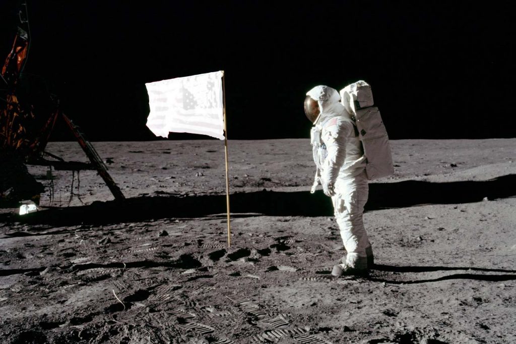 The flags on the moon are bleached