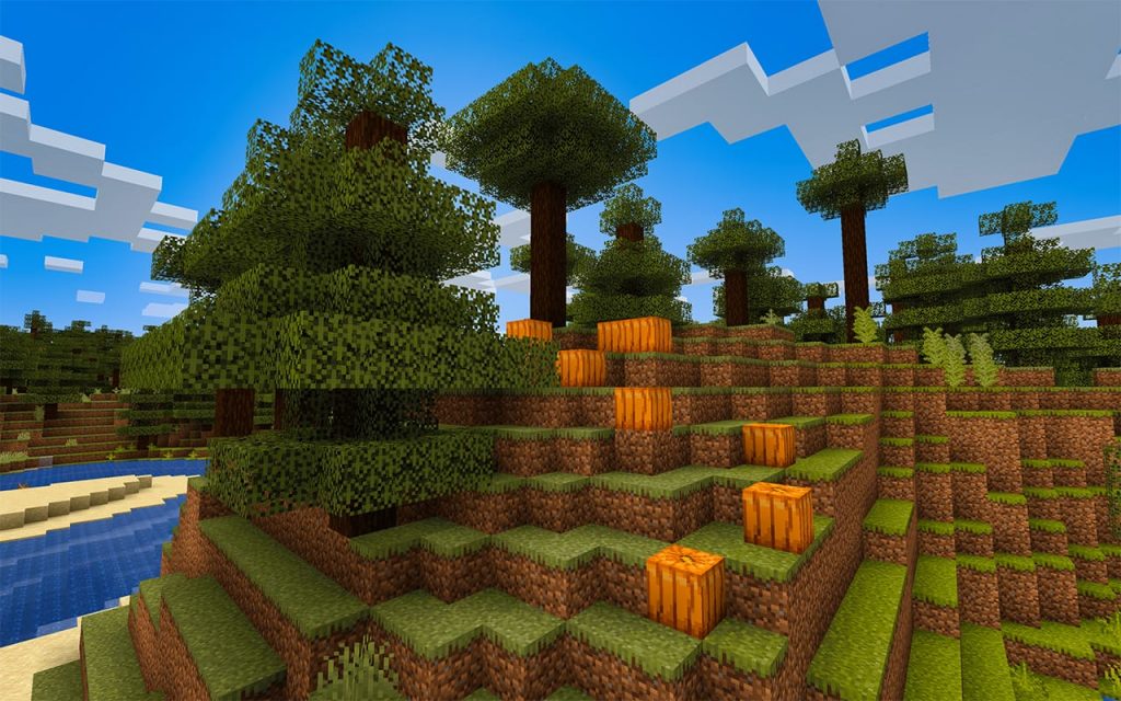 Minecraft Pumpkins on a Hill