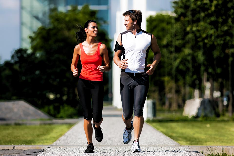 Couple Running Confidently